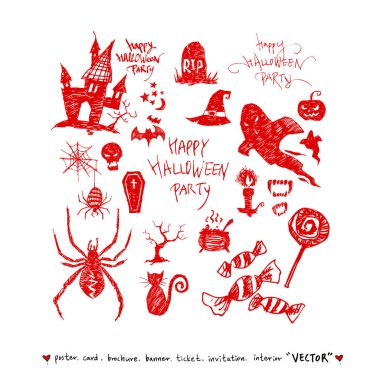 Cadılar Bayramın kutlu olsun / çizilen Hat el - vektör  