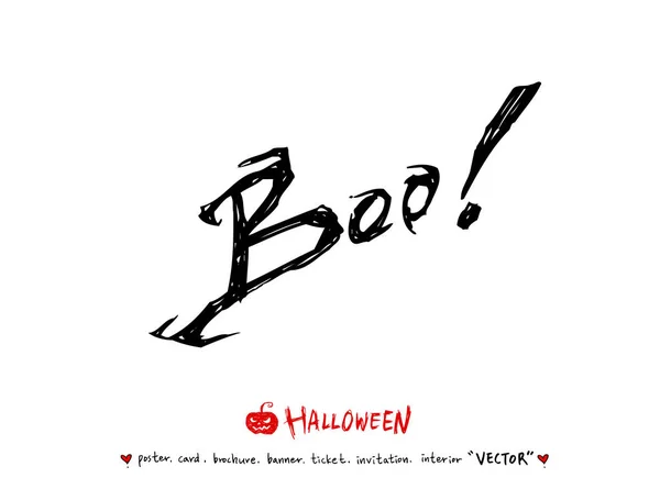 Feliz Halloween Caligrafía Dibujada Mano Vector — Archivo Imágenes Vectoriales