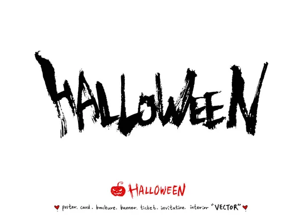 Feliz Halloween Caligrafía Dibujada Mano Vector — Archivo Imágenes Vectoriales