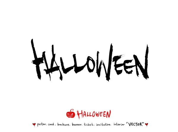 Feliz Halloween Caligrafía Dibujada Mano Vector — Archivo Imágenes Vectoriales