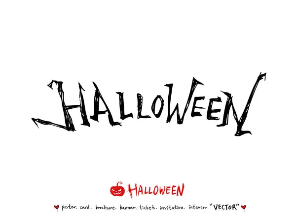 Feliz Halloween Caligrafía Dibujada Mano Vector — Archivo Imágenes Vectoriales