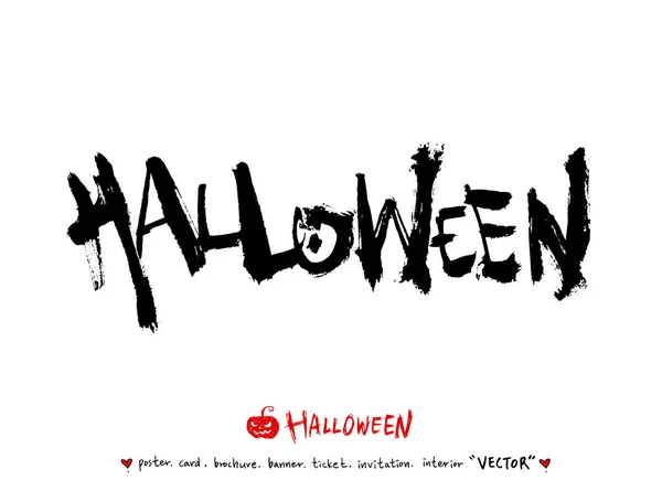Feliz Halloween Caligrafía Dibujada Mano Vector — Archivo Imágenes Vectoriales