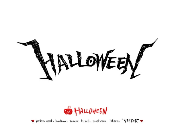 Feliz Halloween Caligrafía Dibujada Mano Vector — Vector de stock
