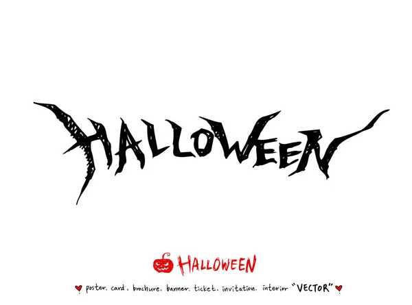 Feliz Halloween Caligrafia Desenhada Mão Vetor —  Vetores de Stock