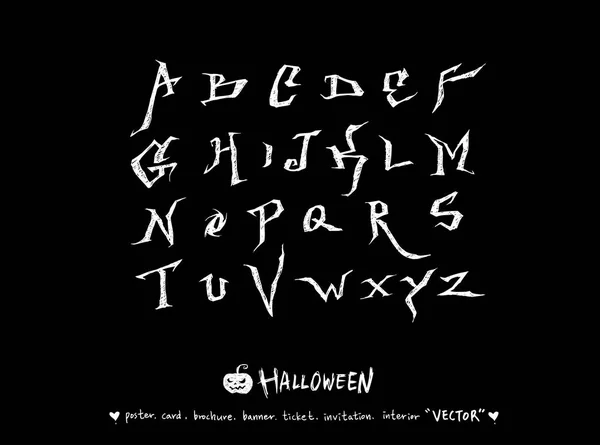 Happy Halloween Hand Dras Kalligrafi Vektor — Stock vektor