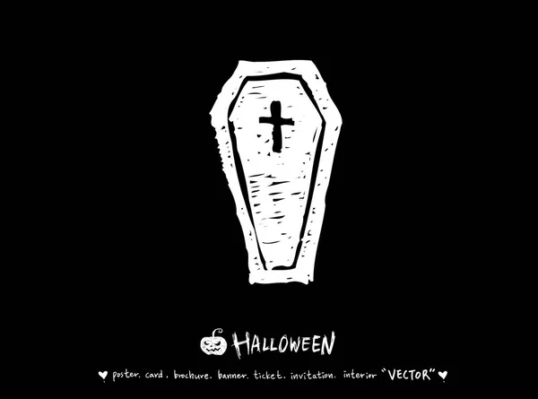 Happy Halloween Hand Dras Kalligrafi Vektor — Stock vektor