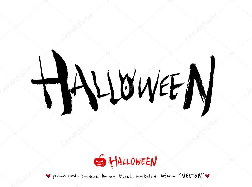 Happy Halloween / Hand drawn calligraphy - vector