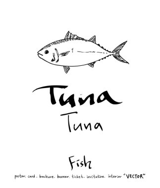 deniz gıda çizimler / el çekilmiş gıda maddeleri - vektör