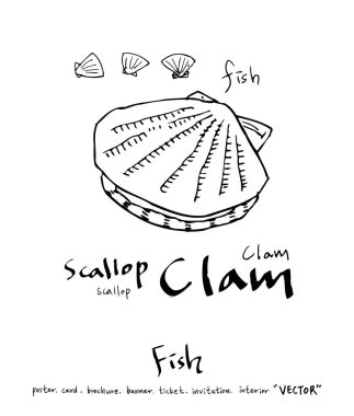 deniz gıda çizimler / el çekilmiş gıda maddeleri - vektör