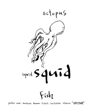 deniz gıda çizimler / el çekilmiş gıda maddeleri - vektör