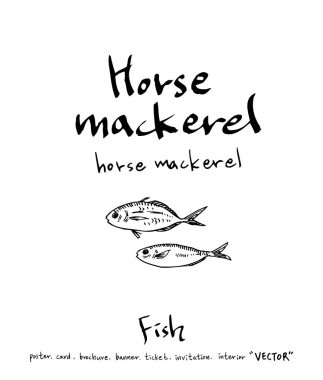 deniz gıda çizimler / el çekilmiş gıda maddeleri - vektör