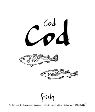 deniz gıda çizimler / el çekilmiş gıda maddeleri - vektör