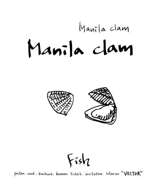 deniz gıda çizimler / el çekilmiş gıda maddeleri - vektör