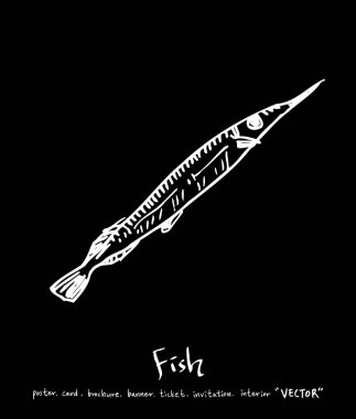 deniz gıda çizimler / el çekilmiş gıda maddeleri - vektör