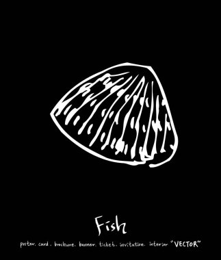 Çizilmiş gıda maddeleri el / deniz gıda resimleri - vektör