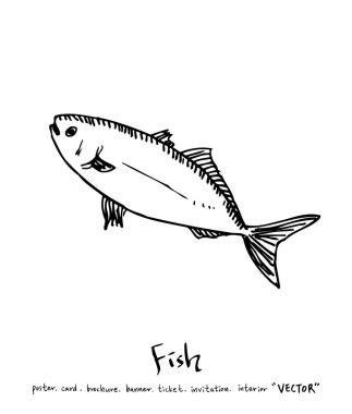 Çizilmiş gıda maddeleri el / deniz gıda resimleri - vektör