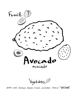 El çekilmiş gıda maddeleri - sebze ve meyve resimleri - vektör