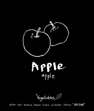 Sebze ve meyve resimler / el çekilmiş gıda maddeleri - vektör