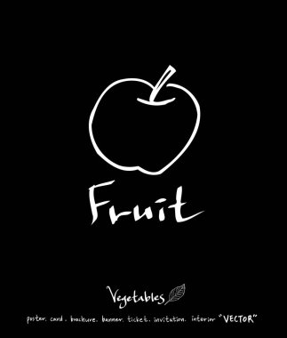 Sebze ve meyve resimler / el çekilmiş gıda maddeleri - vektör