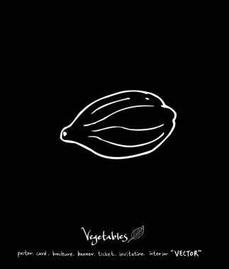 El çekilmiş gıda maddeleri - sebze ve meyve resimleri - vektör