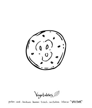 El çekilmiş gıda maddeleri - sebze ve meyve resimleri - vektör