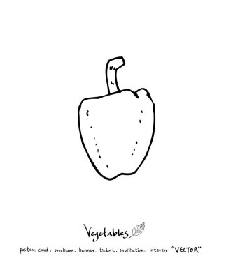 El çekilmiş gıda maddeleri - sebze ve meyve resimleri - vektör