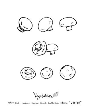 El çekilmiş gıda maddeleri - sebze ve meyve resimleri - vektör