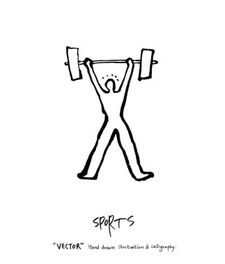 Spor poster illüstrasyon - içinde çizilmiş vektör el / arka plan spor