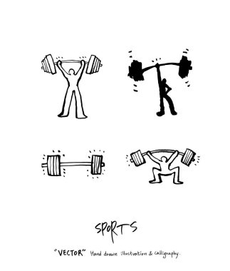 Spor poster illüstrasyon - içinde çizilmiş vektör el / arka plan spor