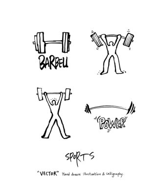 Spor poster illüstrasyon - içinde çizilmiş vektör el / arka plan spor