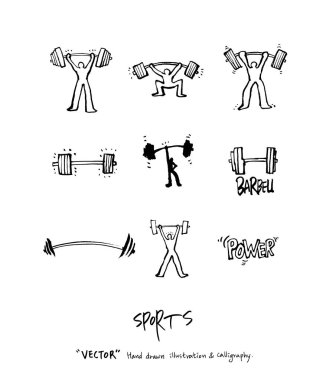 Spor poster illüstrasyon - içinde çizilmiş vektör el / arka plan spor