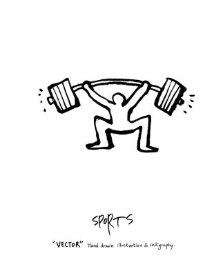 Spor poster illüstrasyon - içinde çizilmiş vektör el / arka plan spor