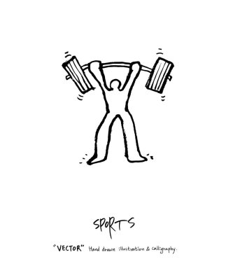 Spor poster illüstrasyon - içinde çizilmiş vektör el / arka plan spor