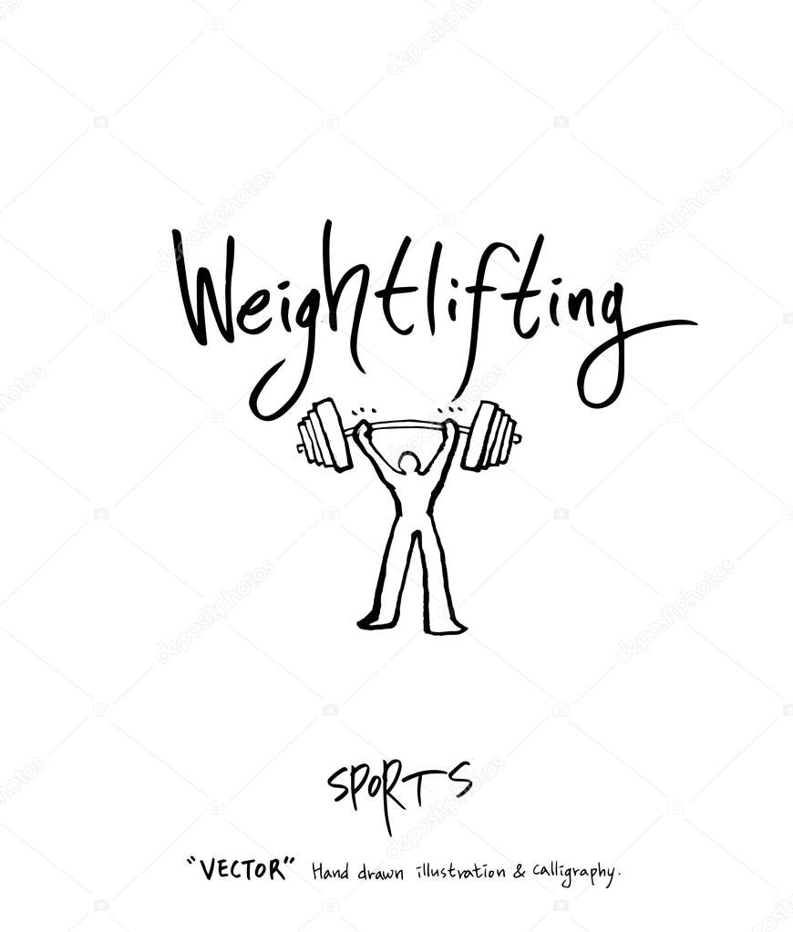 Sports poster illustration - hand drawn in vector / sport background