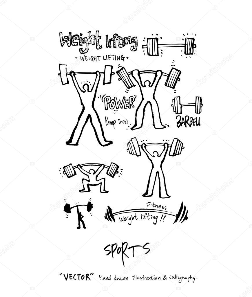 Sports poster illustration - hand drawn in vector / sport background