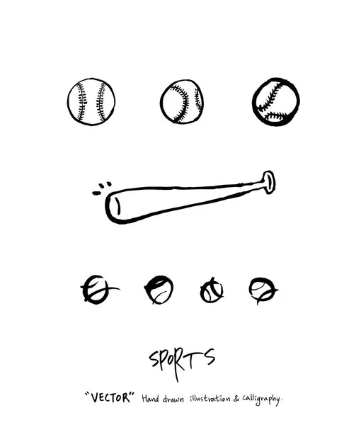 Desenho Mão Ilustração Desportiva Recreativa Vector —  Vetores de Stock