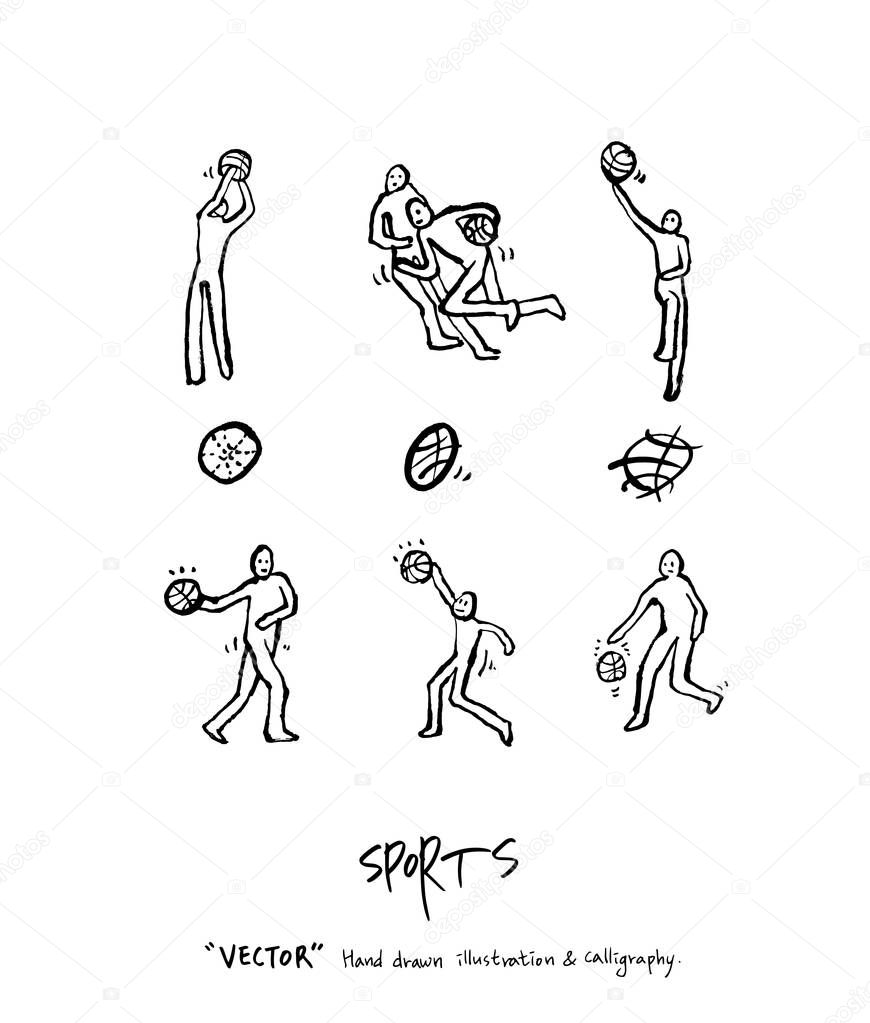 Sport poster / Sketchy leisure illustration - vector