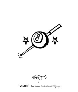 Çizilmiş spor ve eğlence illüstrasyon el - vektör