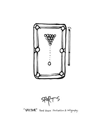 Çizilmiş spor ve eğlence illüstrasyon el - vektör