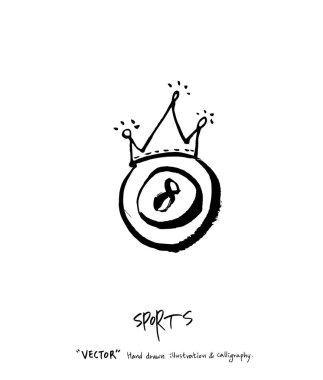 Çizilmiş spor ve eğlence illüstrasyon el - vektör
