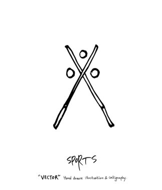 Çizilmiş spor ve eğlence illüstrasyon el - vektör