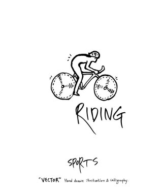 Çizilmiş spor ve eğlence illüstrasyon el - vektör