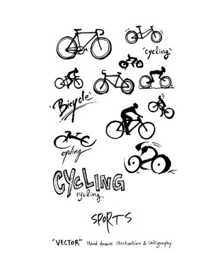 Çizilmiş spor ve eğlence illüstrasyon el - vektör