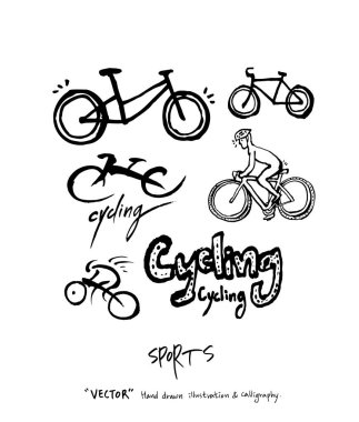 Çizilmiş spor ve eğlence illüstrasyon el - vektör