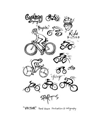 Çizilmiş spor ve eğlence illüstrasyon el - vektör