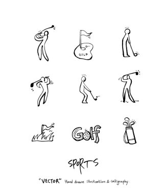 Çizilmiş spor ve eğlence illüstrasyon el - vektör