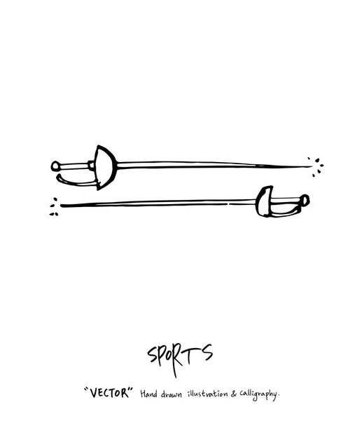 Sportplakat Skizzenhafte Freizeit Illustration Vektor — Stockvektor