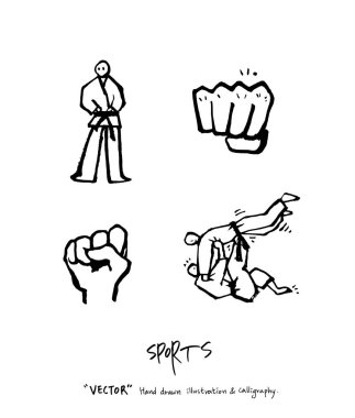 Spor poster illüstrasyon - içinde çizilmiş vektör el / arka plan spor