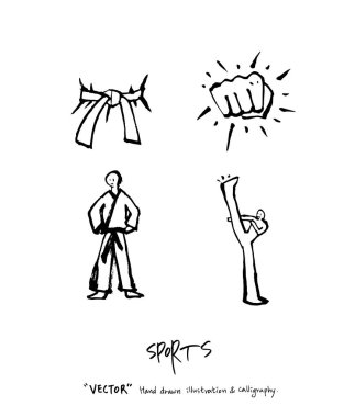Spor poster illüstrasyon - içinde çizilmiş vektör el / arka plan spor