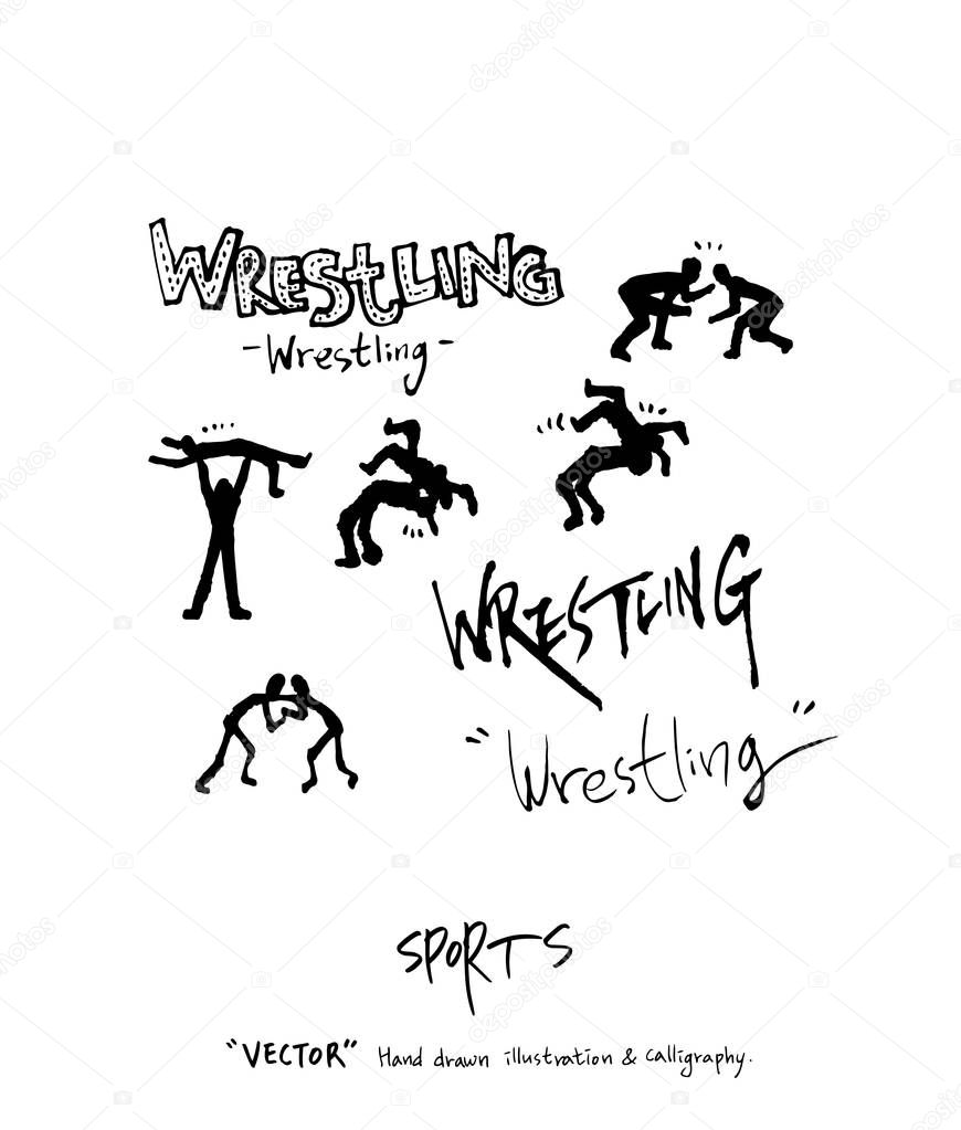 Sports poster illustration - hand drawn in vector / sport background